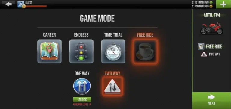 Free Ride Mode