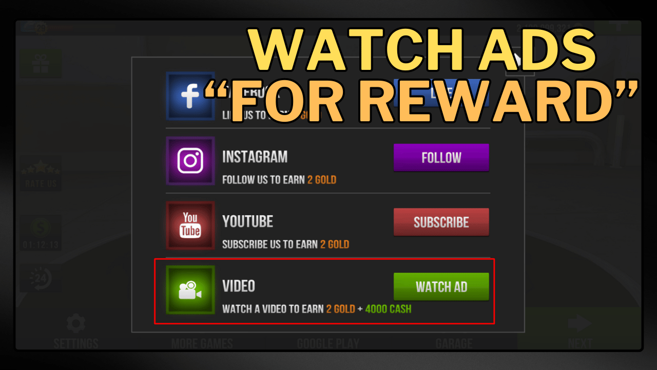 Watch Ads for Rewards